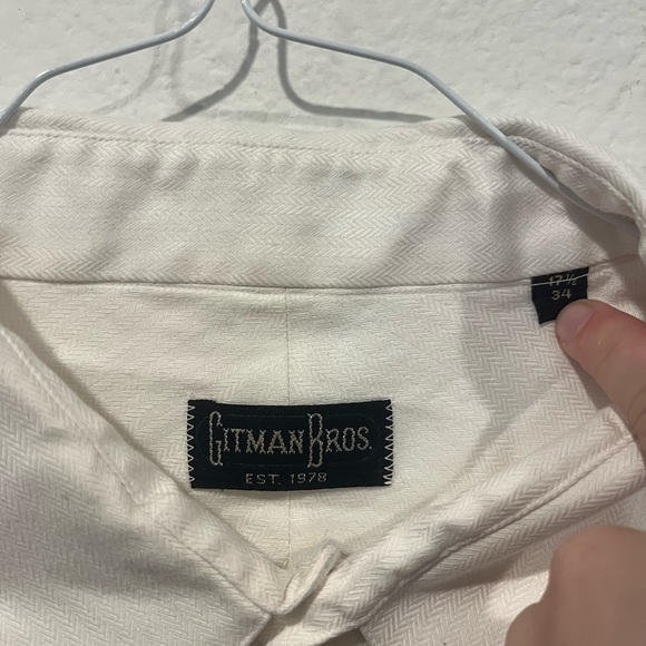 Vintage Gitman Bros Button Down Long Sleeve Shirt Men's 17.5-34 L Made in USA - Picture 2 of 5